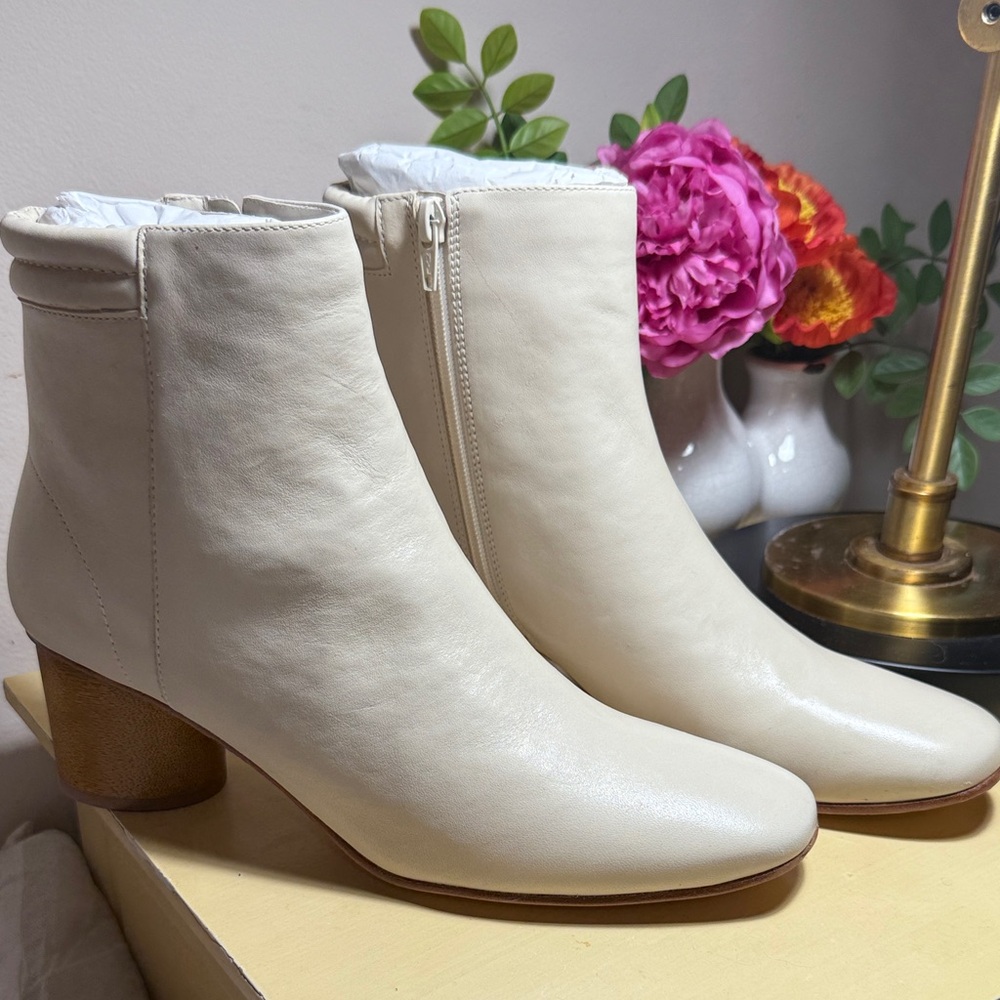 Elegant All Season Bernardo Cream Ankle Booties